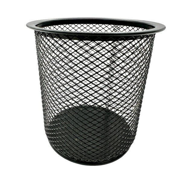 Office Supplies Organizer 4pc Set Black Metal Pen Cup Paper File Organizers - Picture 5 of 6